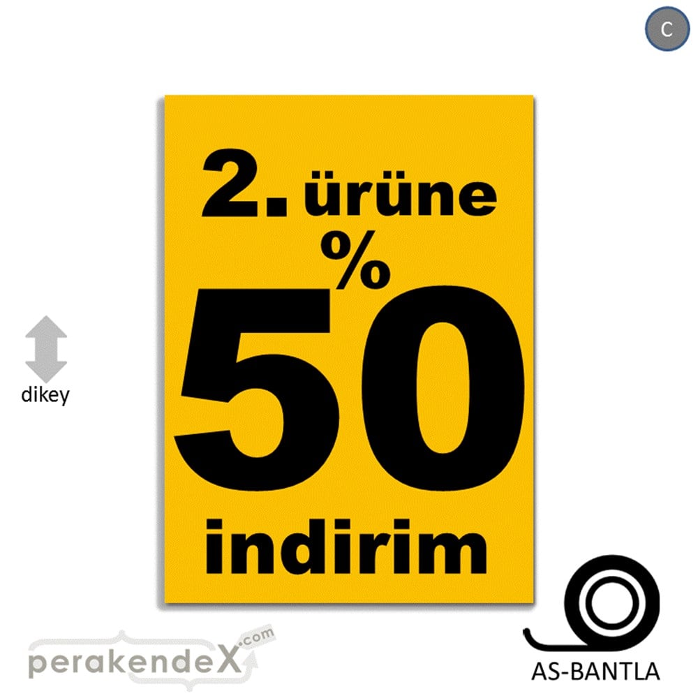 2. ürüne yüzde 50 indirim POSTERİ -dikdörtgen,tek yön baskı