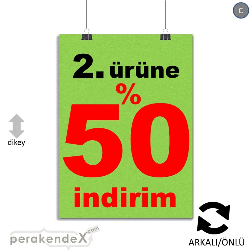 2. ürüne yüzde 50 indirim POSTERİ -dikdörtgen,çift yön baskı