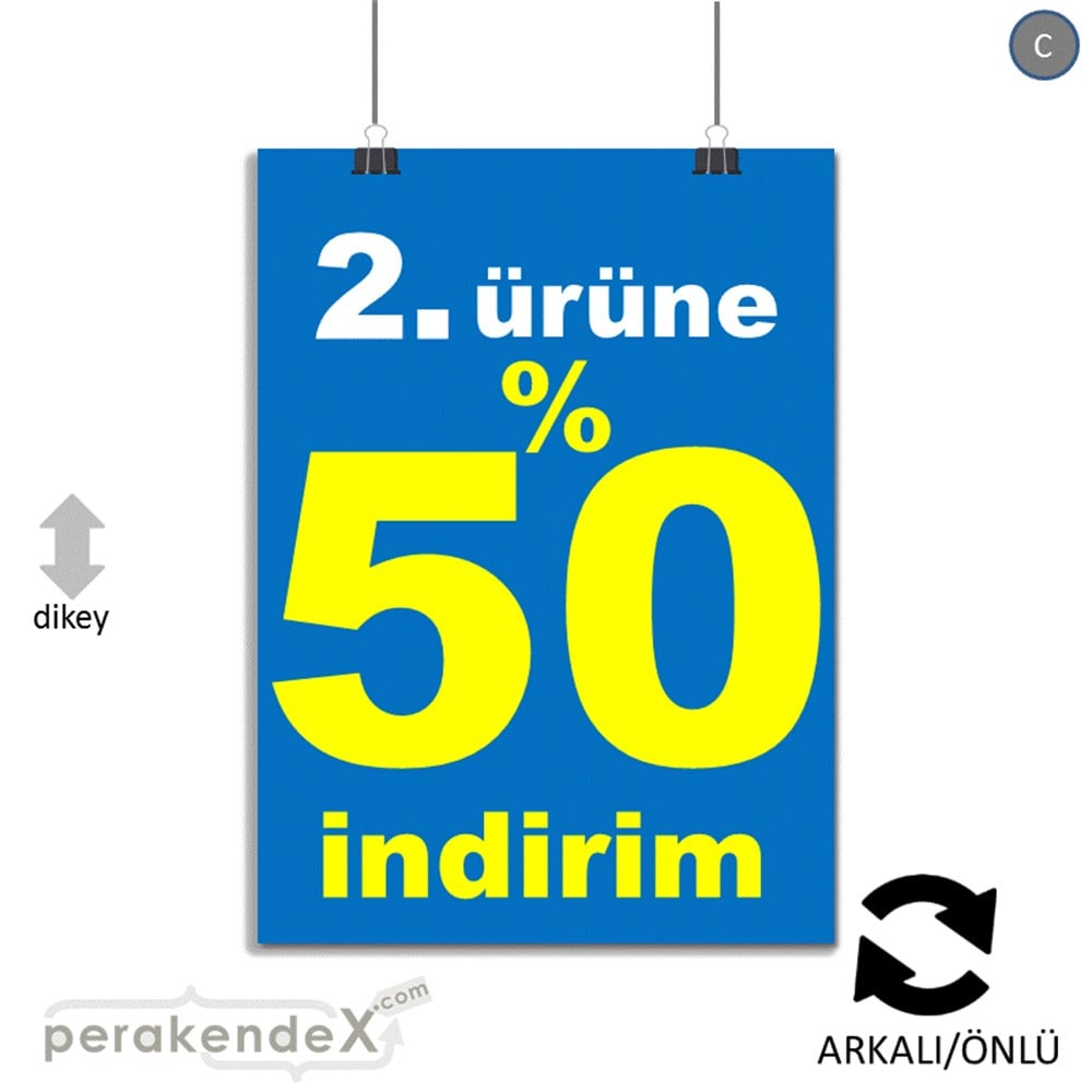 2. ürüne yüzde 50 indirim POSTERİ -dikdörtgen,çift yön baskı