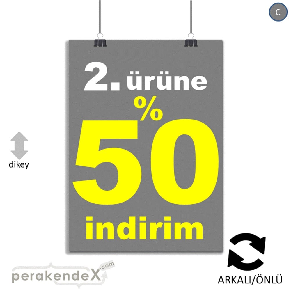 2. ürüne yüzde 50 indirim POSTERİ -dikdörtgen,çift yön baskı