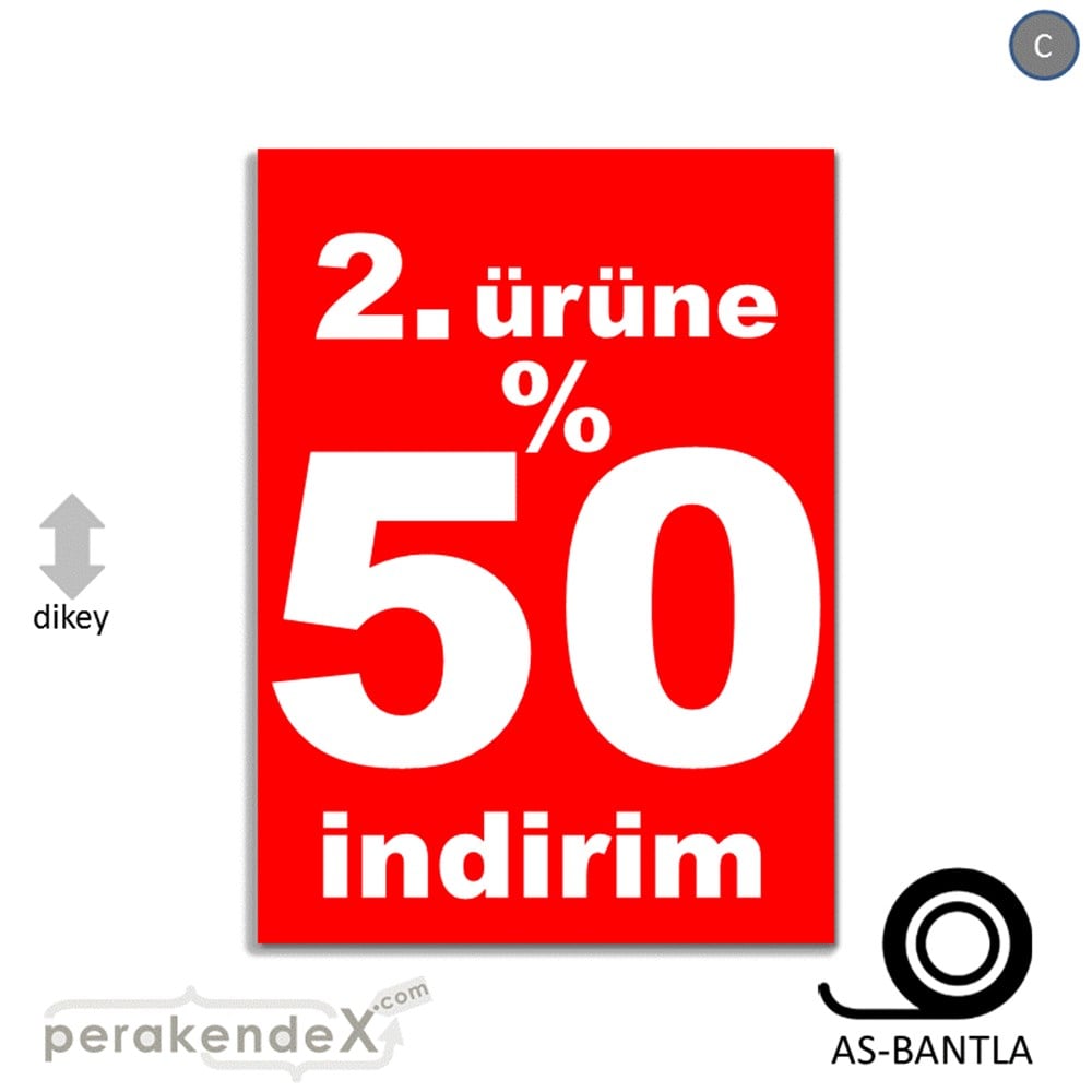 2. ürüne yüzde 50 indirim POSTERİ -dikdörtgen,tek yön baskı