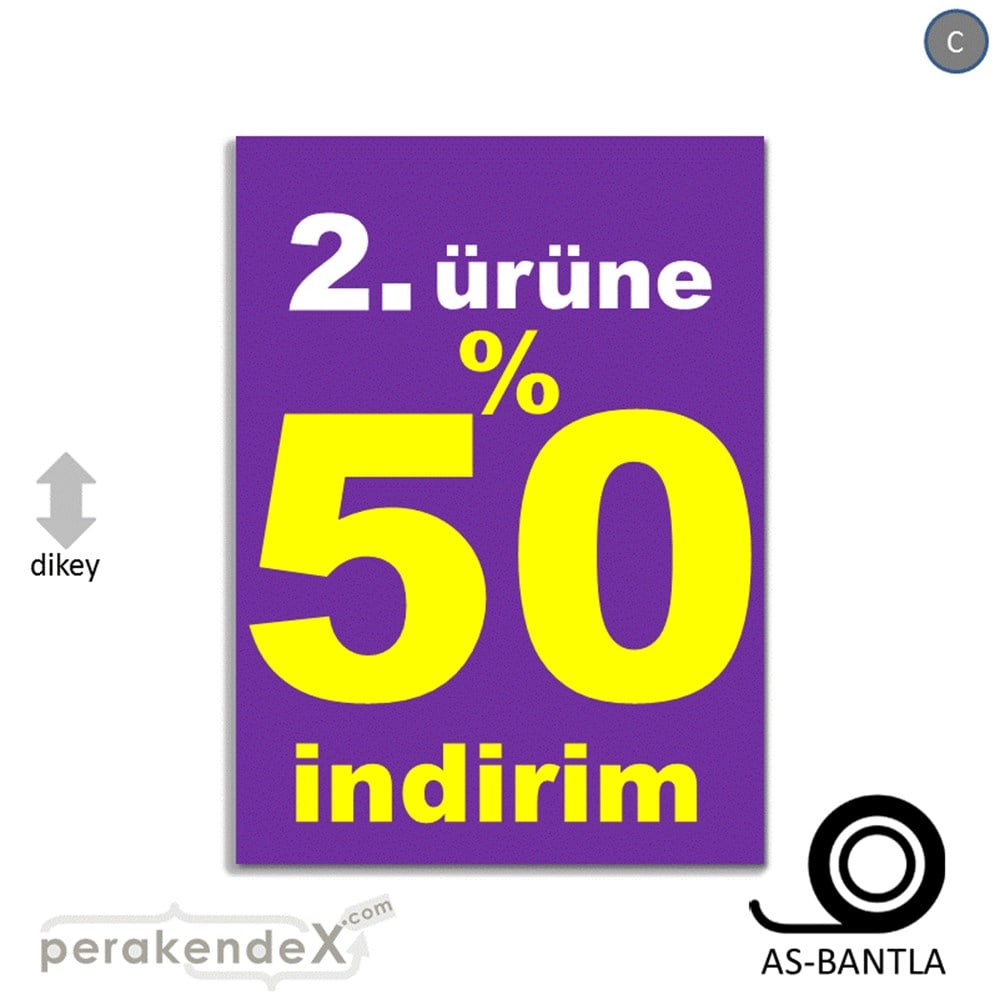 2. ürüne yüzde 50 indirim POSTERİ -dikdörtgen,tek yön baskı