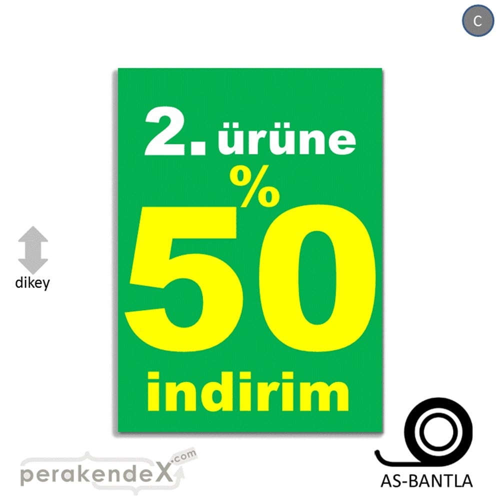 2. ürüne yüzde 50 indirim POSTERİ -dikdörtgen,tek yön baskı
