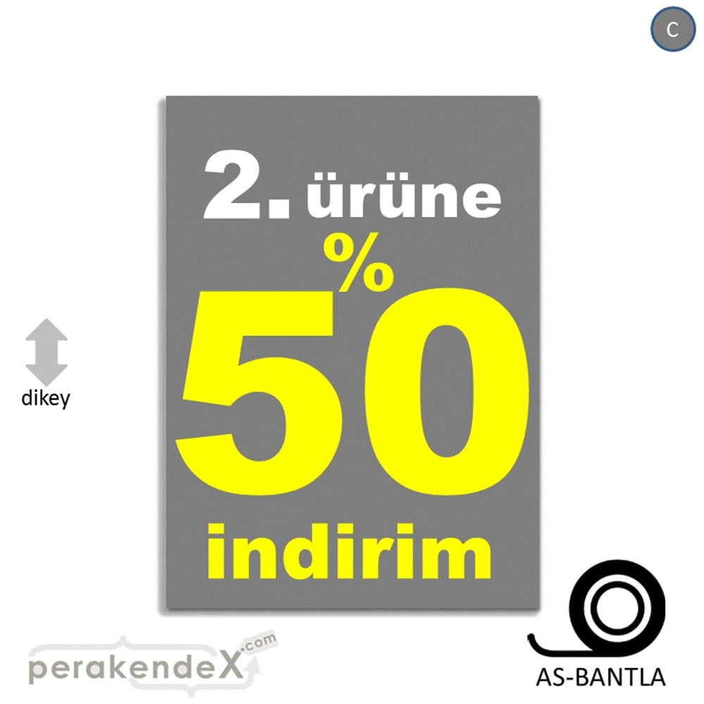 2. ürüne yüzde 50 indirim POSTERİ -dikdörtgen,tek yön baskı