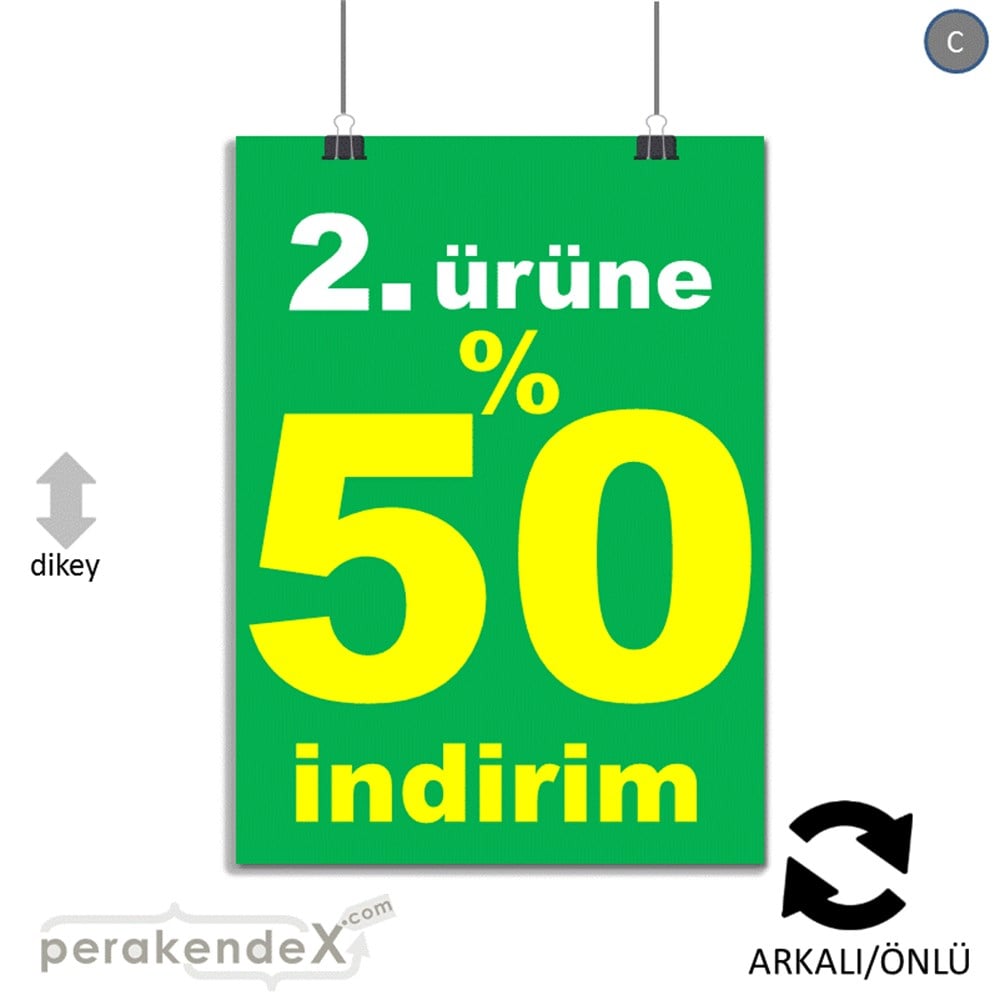 2. ürüne yüzde 50 indirim POSTERİ -dikdörtgen,çift yön baskı