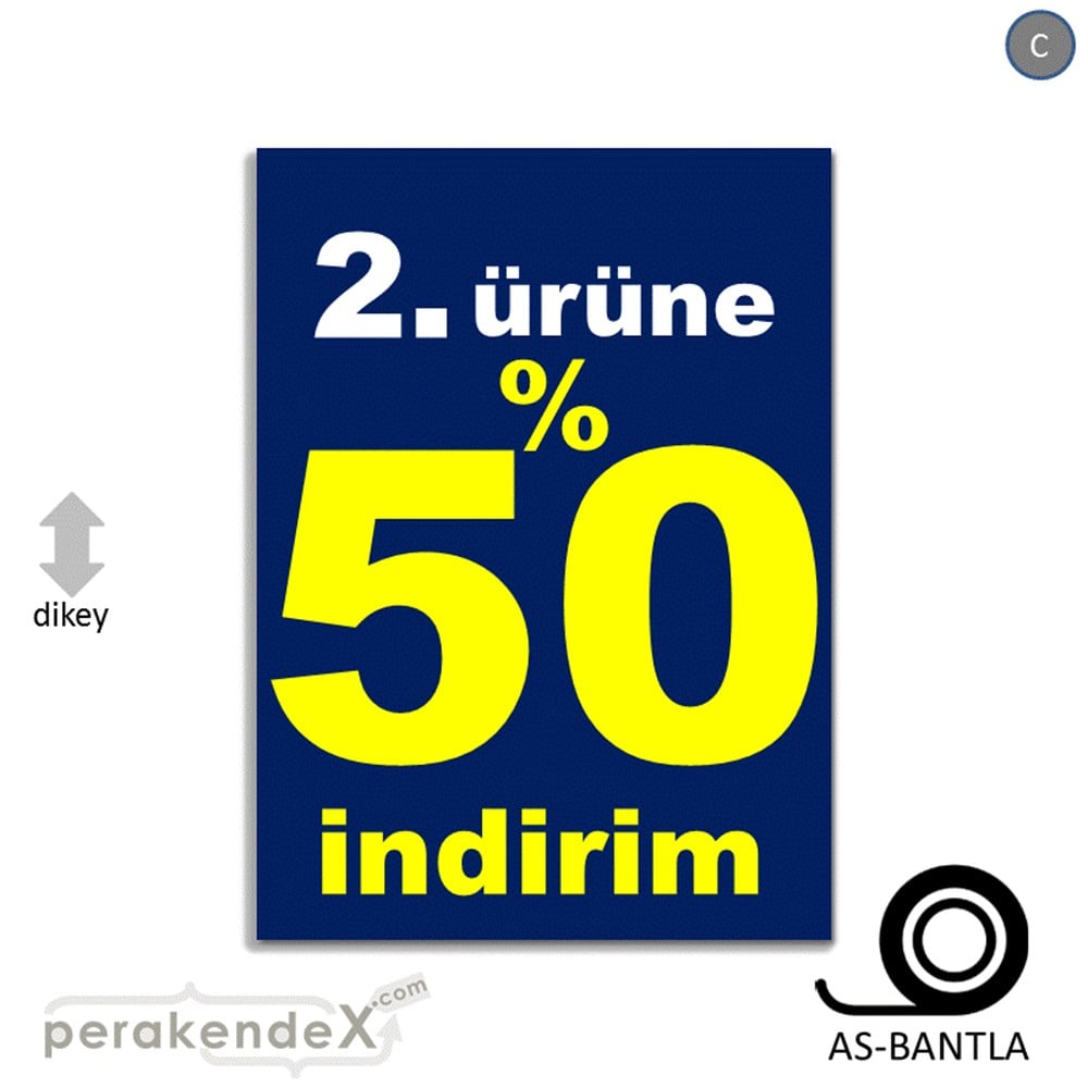 2. ürüne yüzde 50 indirim POSTERİ -dikdörtgen,tek yön baskı