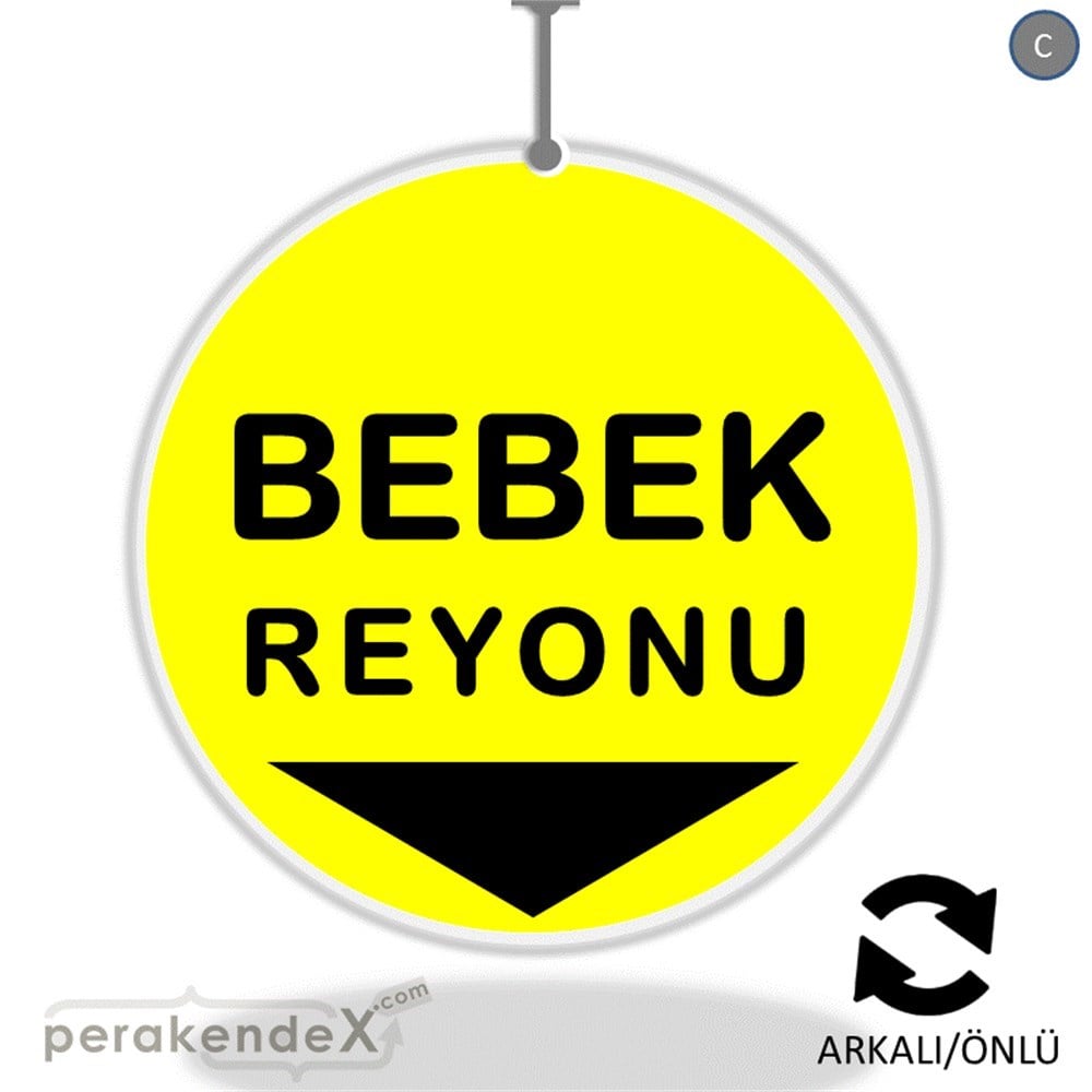 bebek reyonu yönlendirme DÖNKARTI -oval,çift yön baskı