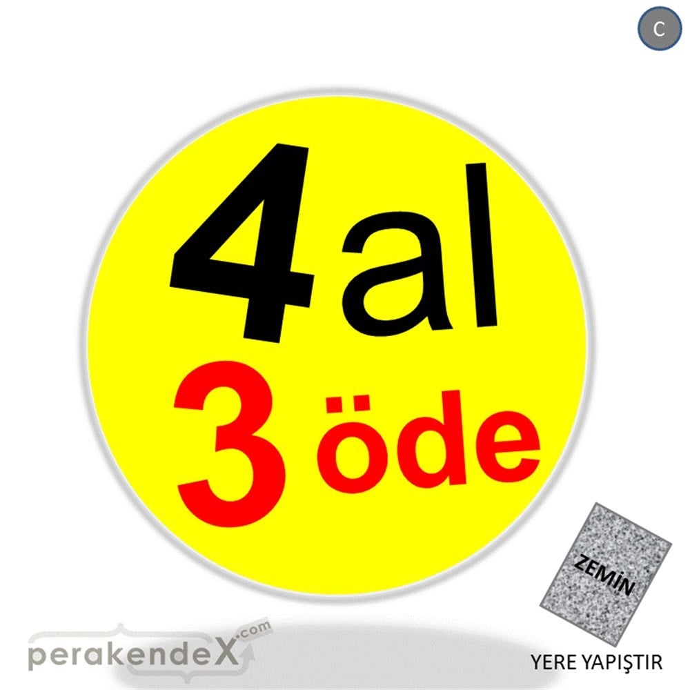 4 al 3 öde YER ZEMİNE YAPIŞIR -oval,tek yön baskı