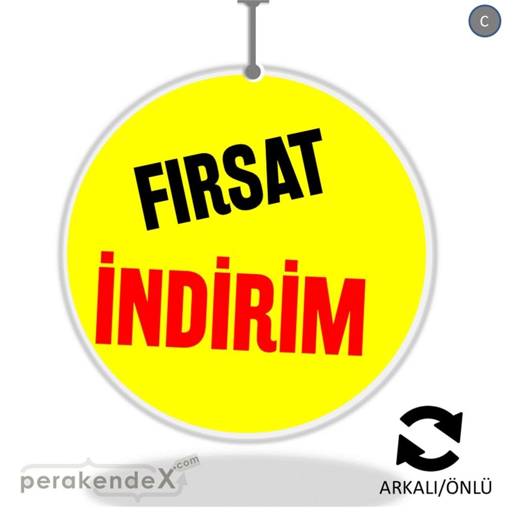 fırsat indirim DÖNKARTI -oval,çift yön baskı
