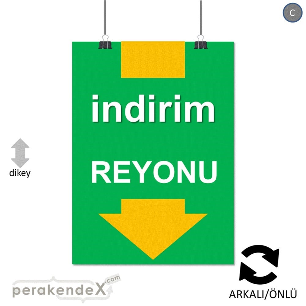 indirim reyonu SERT PLASTİK POSTER -dikdörtgen,çift yön baskı