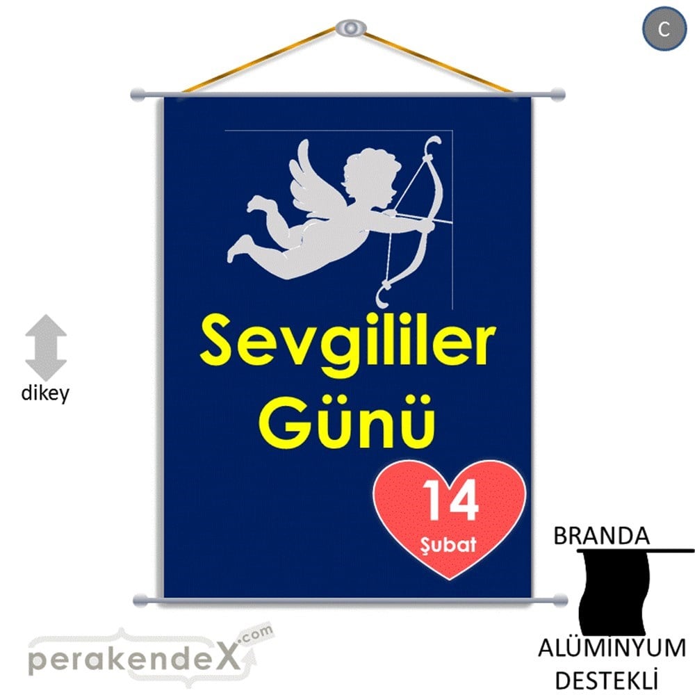 14 şubat sevgililer günü eros BRANDA POSTER,  AFİŞ -dikdörtgen,tek yön baskı