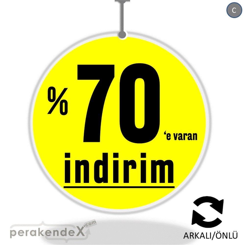 yüzde 70 e varan indirim DÖNKARTI -oval,çift yön baskı