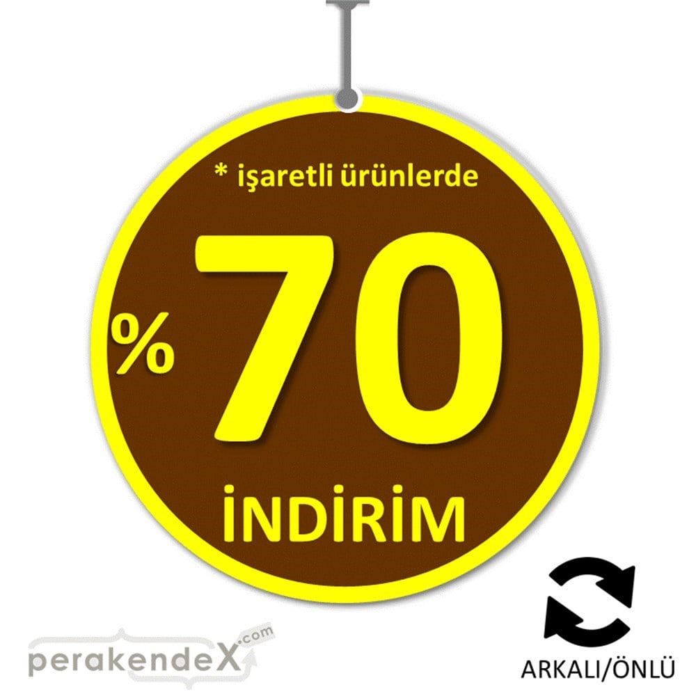yüzde 70 indirim * işaretli ürünlerde DÖNKARTI -oval,çift yön baskı