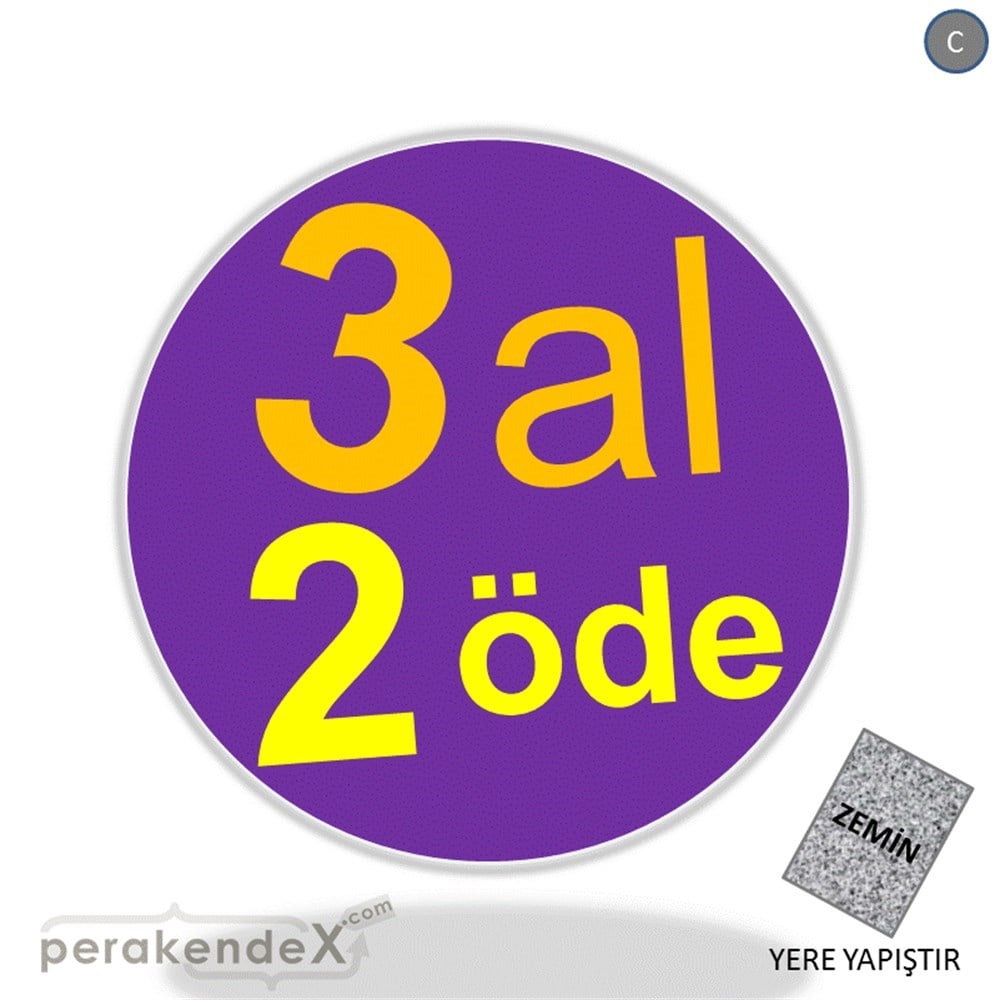3 al 2 öde YER ZEMİNE YAPIŞIR -oval,tek yön baskı
