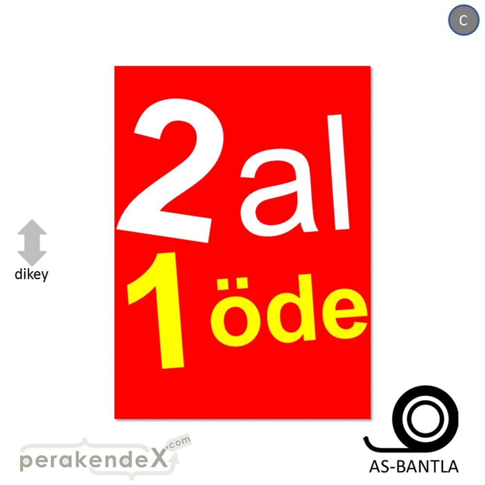 2 al 1 öde POSTERİ -dikdörtgen,tek yön baskı