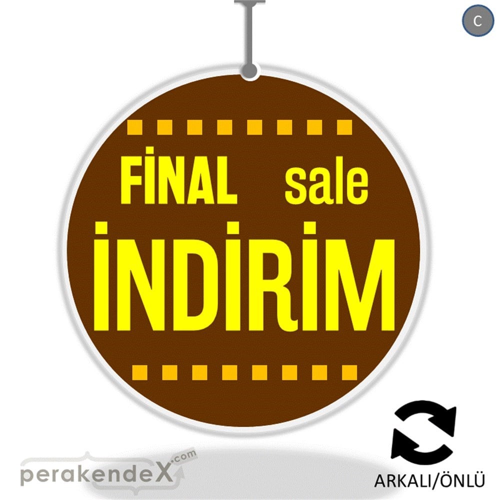 final sale indirim DÖNKARTI -oval,çift yön baskı
