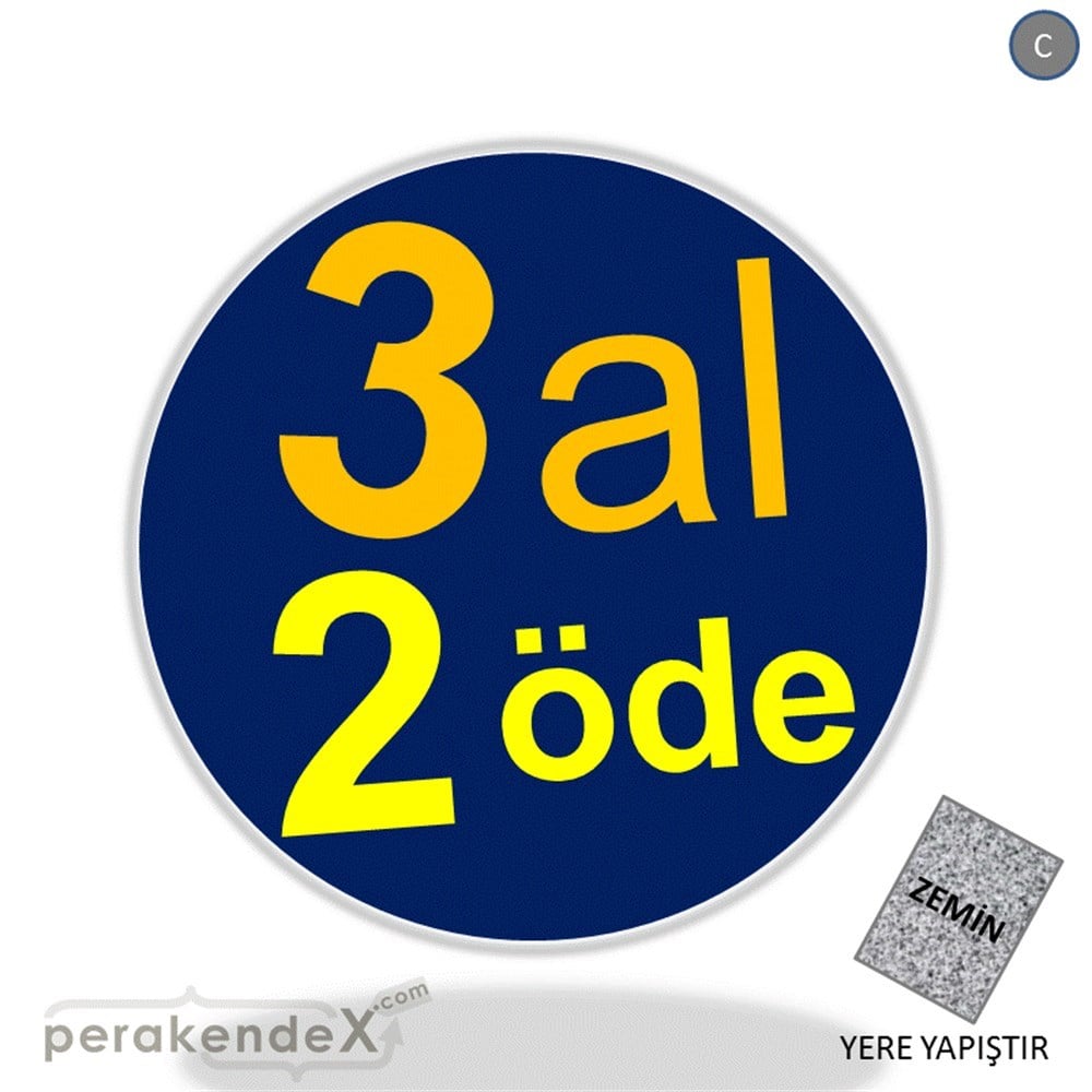 3 al 2 öde YER ZEMİNE YAPIŞIR -oval,tek yön baskı
