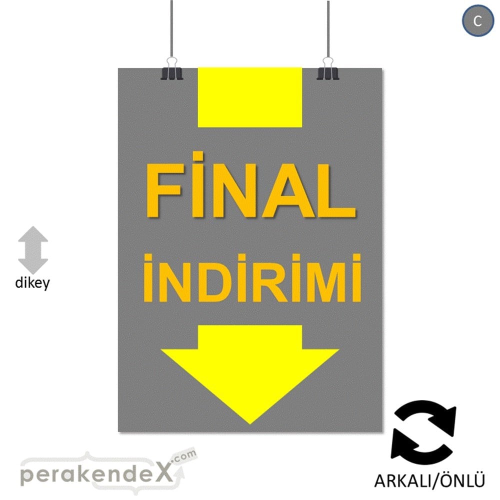 final indirimi SERT PLASTİK POSTER -dikdörtgen,çift yön baskı