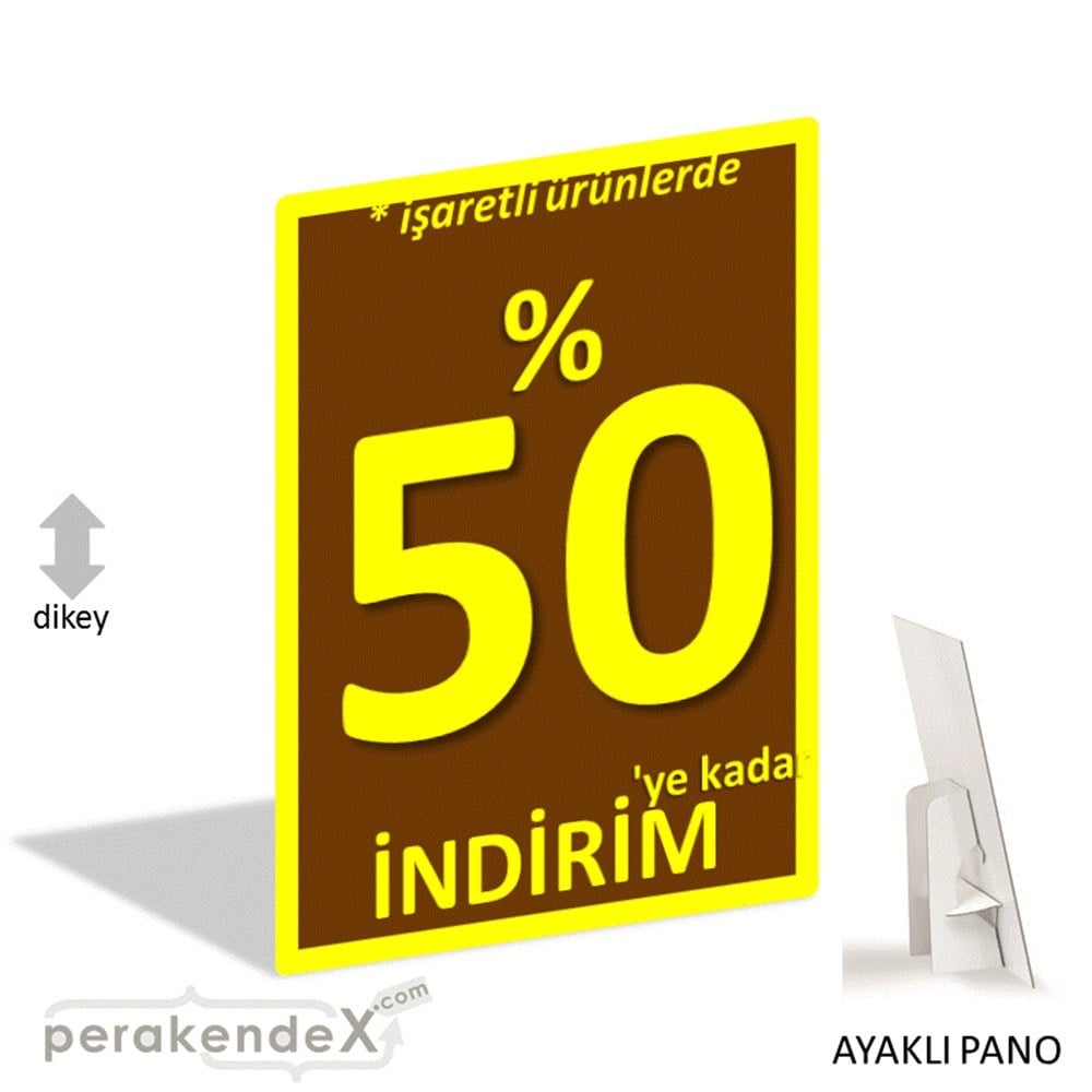yüzde 50 ye varan indirim AYAKLI REKLAM PANOSU -dikdörtgen,tek yön baskı