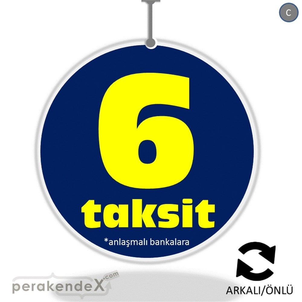 anlaşmalı bankalara 6 taksit DÖNKARTI -oval,çift yön baskı