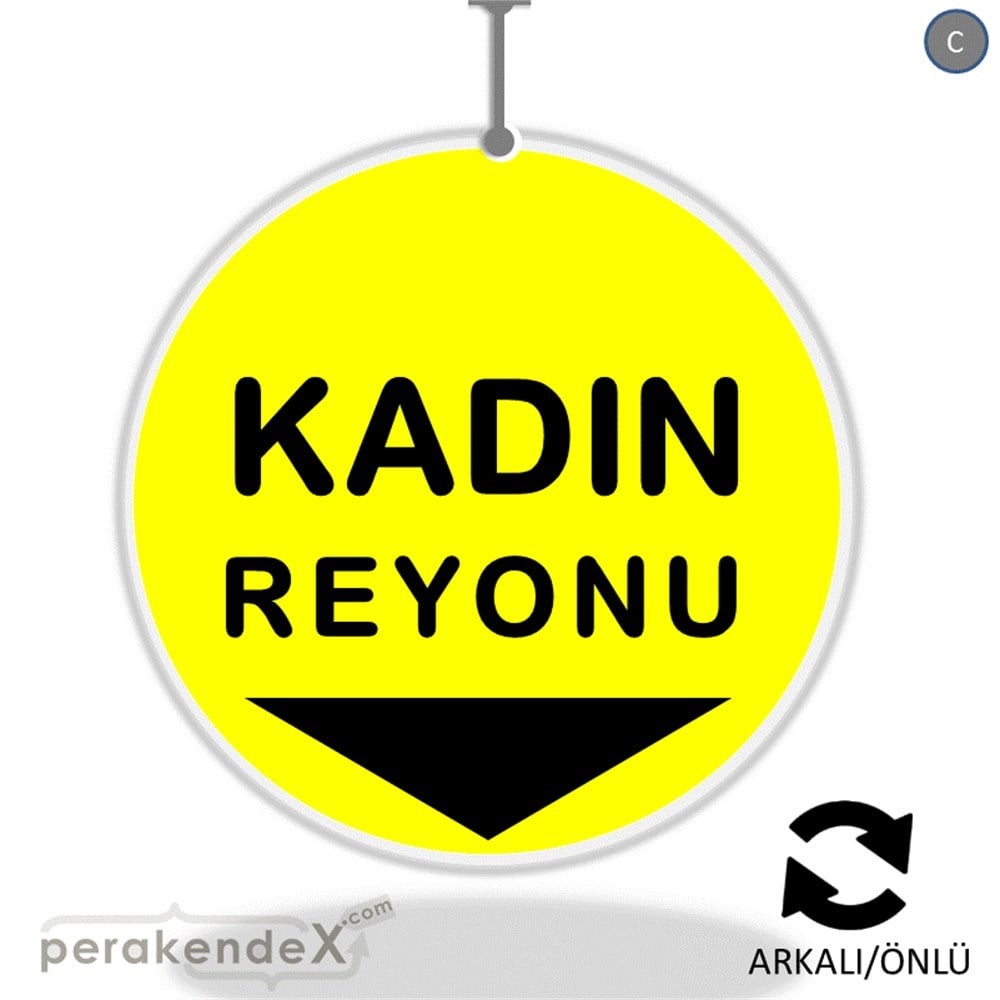 kadın reyonu yönlendirme DÖNKARTI -oval,çift yön baskı