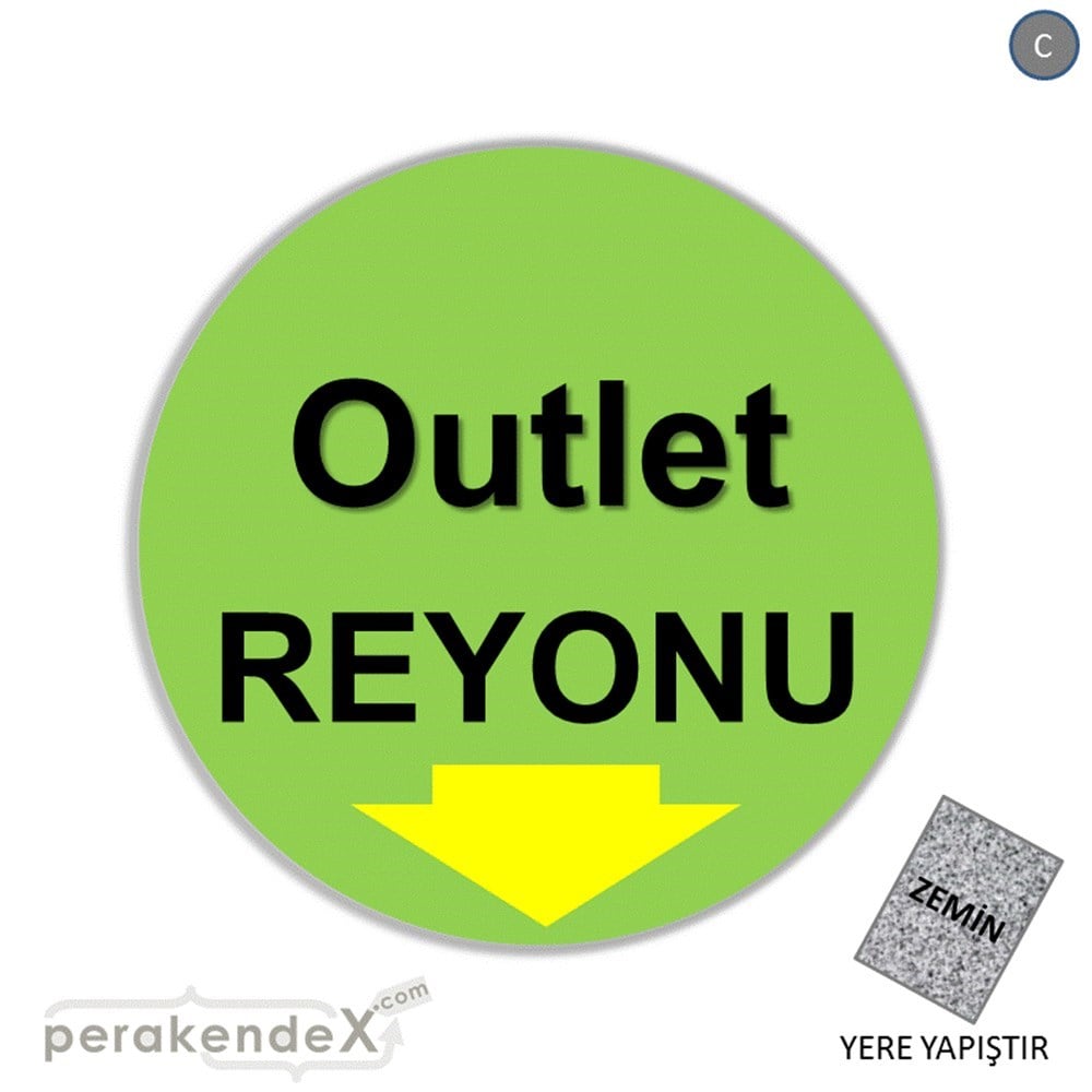 outlet reyonu YER ZEMİNE YAPIŞIR -oval,tek yön baskı