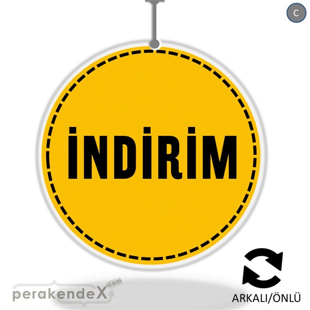 standart indirim DÖNKARTI -oval,çift yön baskı