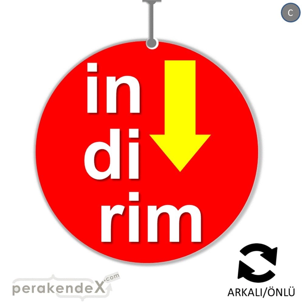 oklu>heceli indirim DÖNKARTI -oval,çift yön baskı