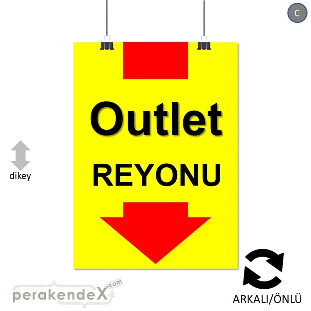 outlet reyonu SERT PLASTİK POSTER -dikdörtgen,çift yön baskı