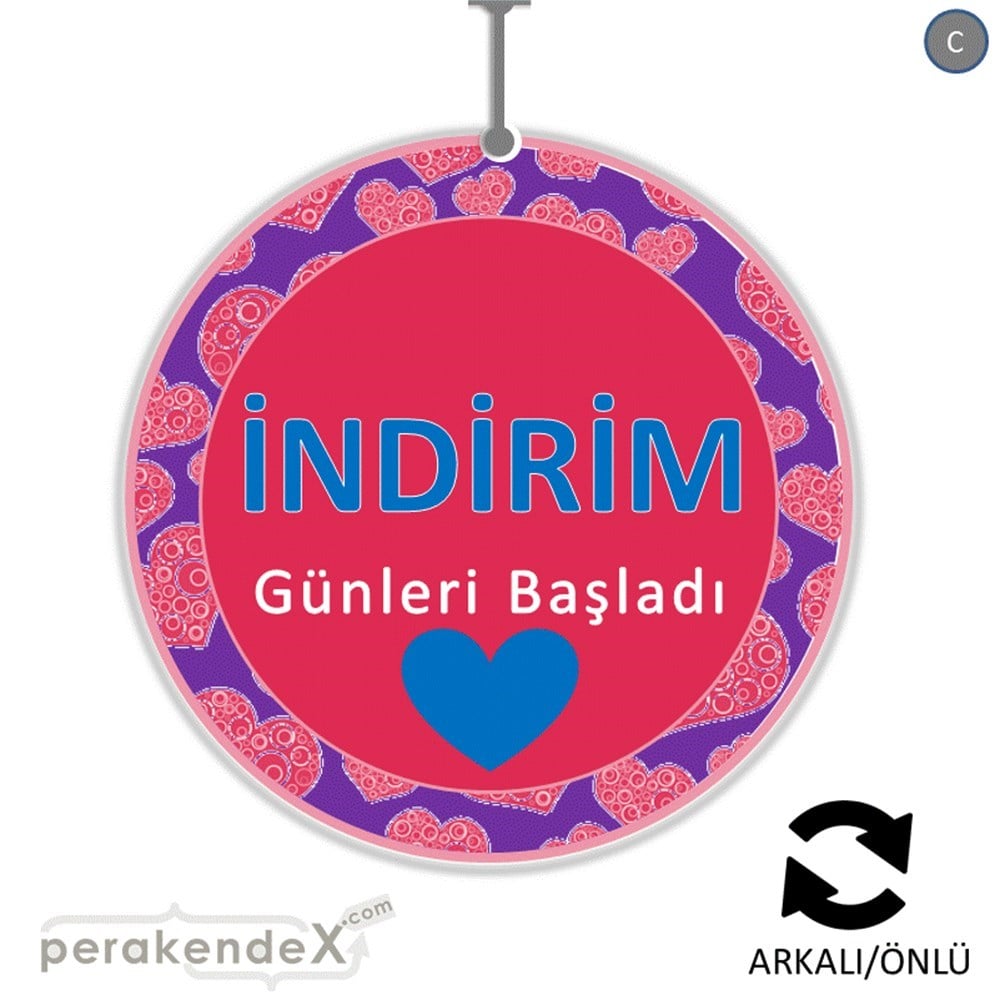 indirim günleri başladı DÖNKARTI -oval,çift yön baskı