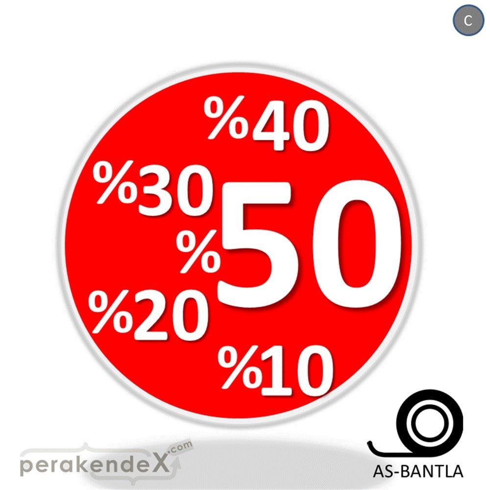 yüzde(50-40-30-20-10) indirim SERT PLASTİK POSTER -oval,tek yön baskı