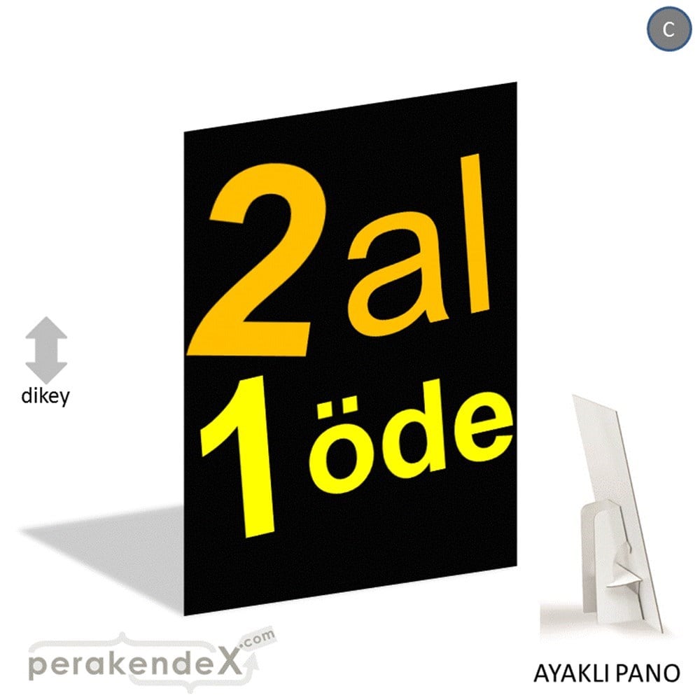 2 al 1 öde AYAKLI REKLAM PANOSU -dikdörtgen,tek yön baskı
