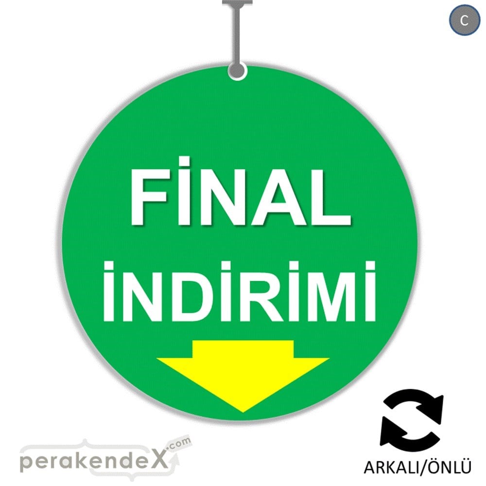 final indirimi DÖNKARTI -oval,çift yön baskı