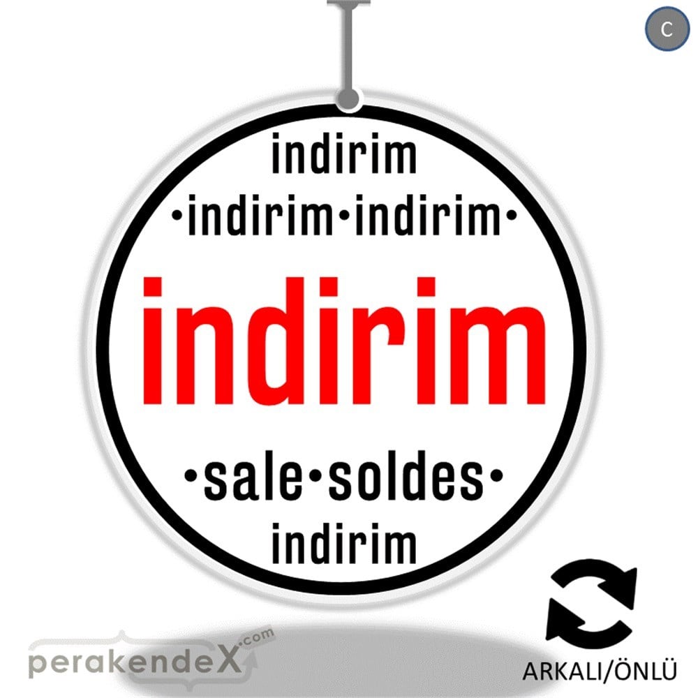 indirim sale soldes DÖNKARTI -oval,çift yön baskı