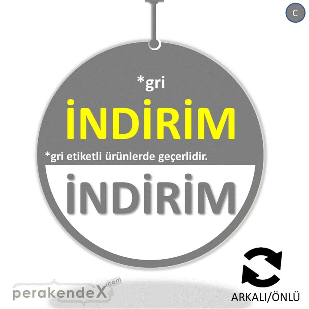 etiket rengine göre indirim DÖNKARTI -oval,çift yön baskı