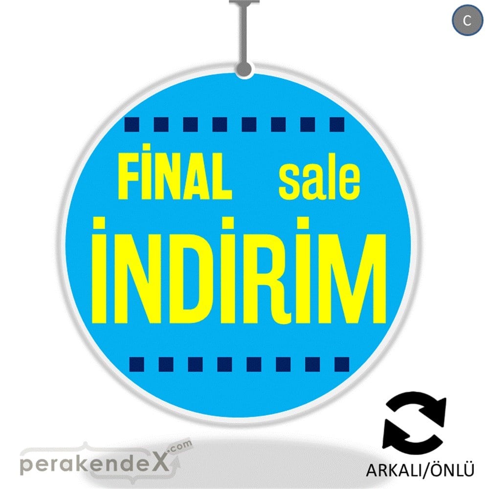 final sale indirim DÖNKARTI -oval,çift yön baskı
