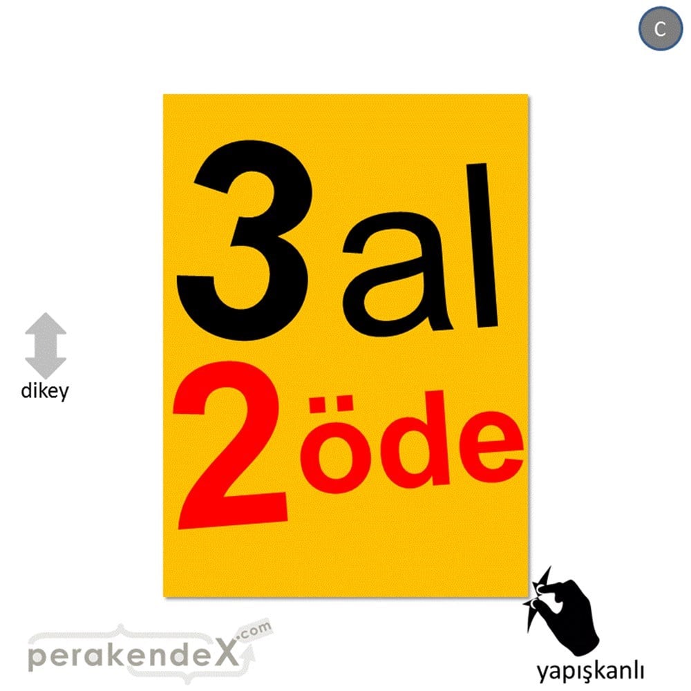 3 al 2 öde CAMA YAPIŞAN FOLYO -dikdörtgen,tek yön baskı
