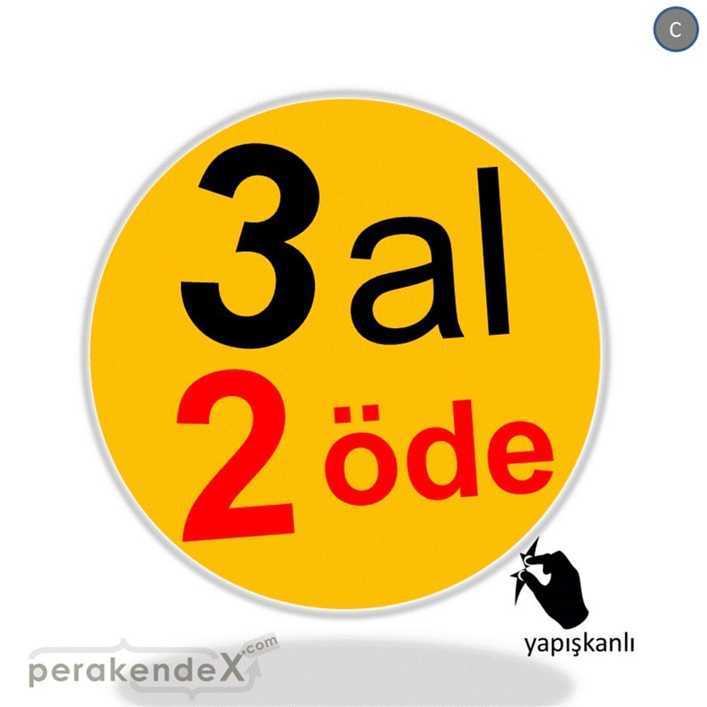 3 al 2 öde CAMA YAPIŞAN FOLYO -oval,tek yön baskı