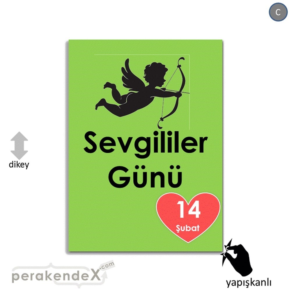 14 şubat sevgililer günü eros VİTRİN - CAM FOLYO,  VİNİL -dikdörtgen,tek yön baskı