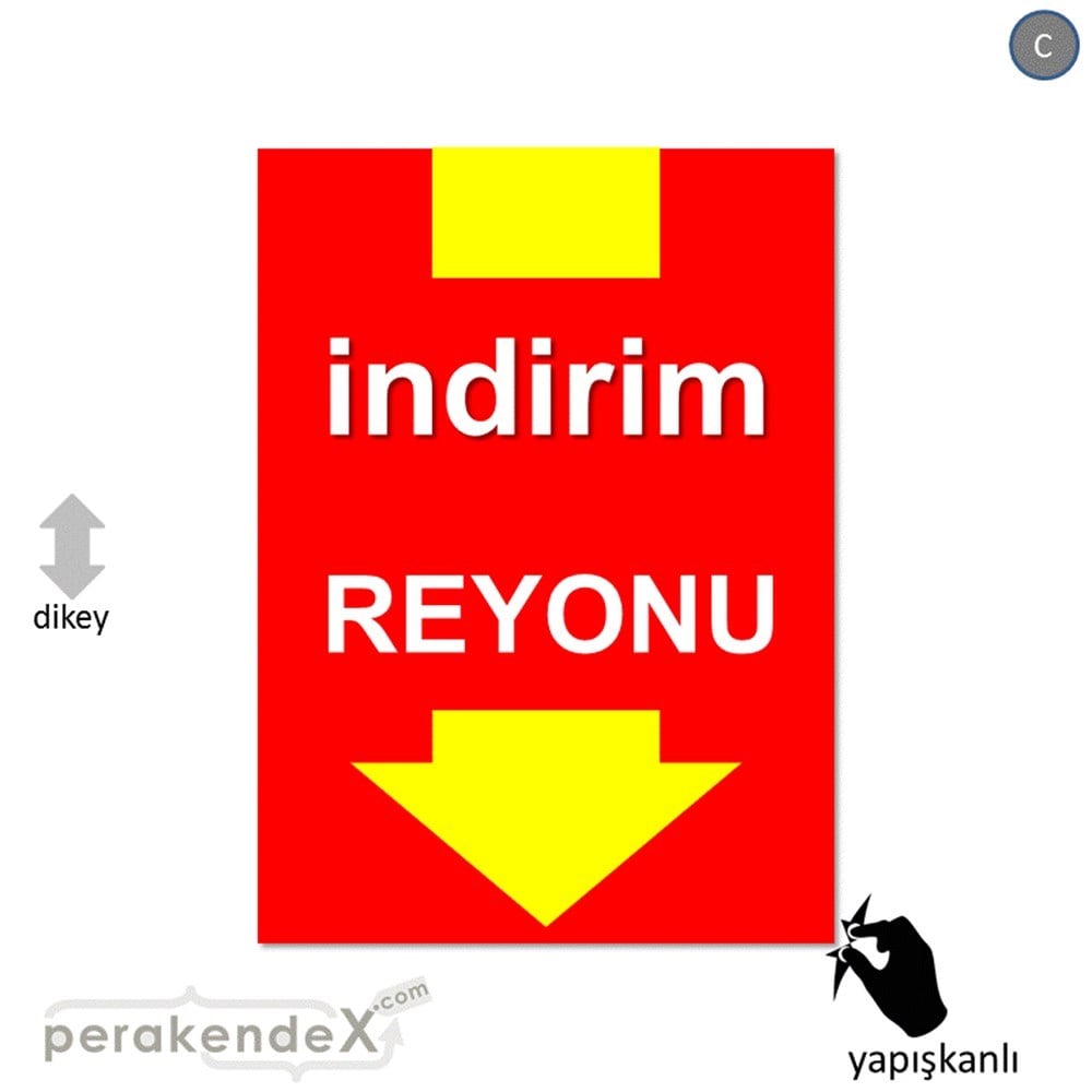 indirim reyonu CAMA YAPIŞAN FOLYO -dikdörtgen,tek yön baskı