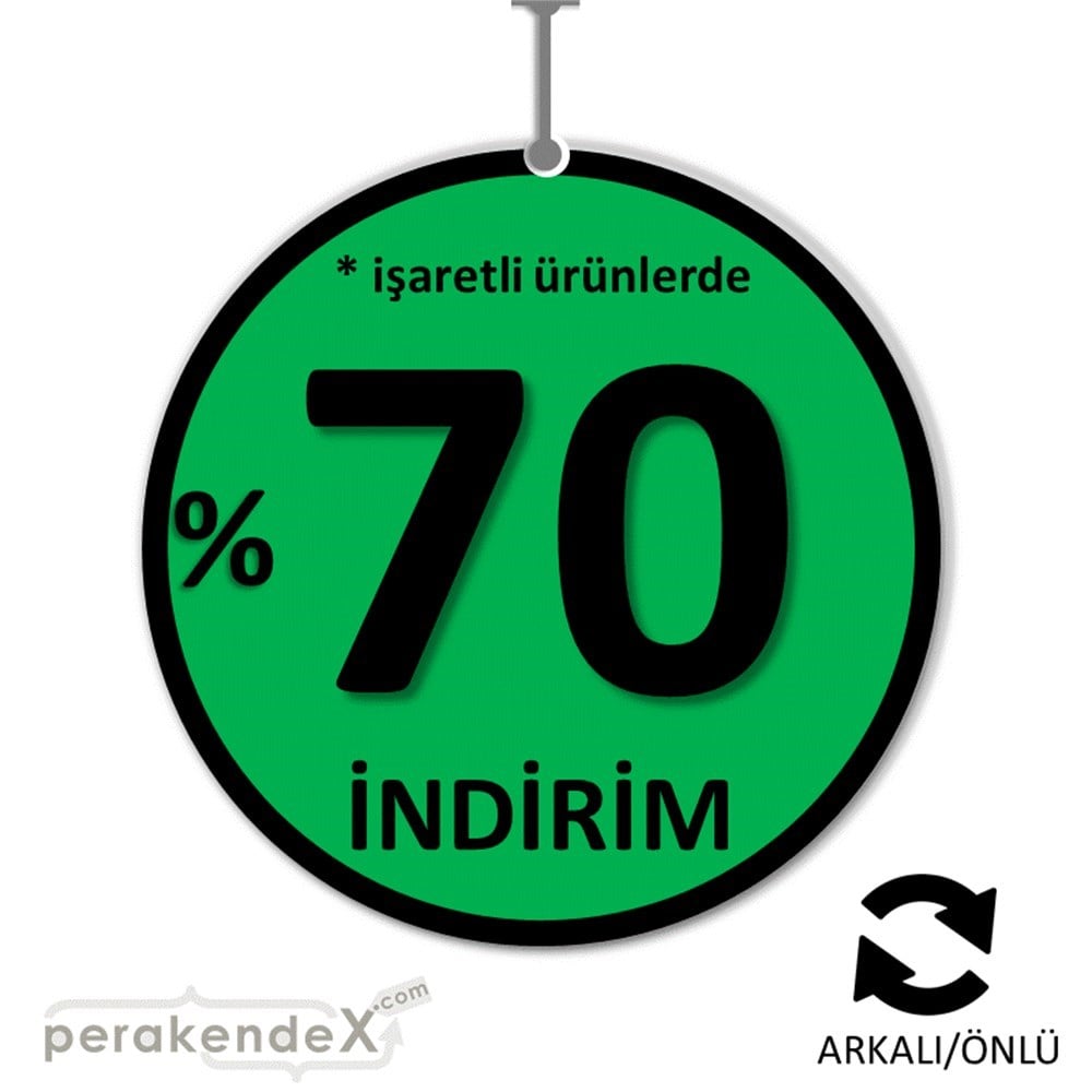 yüzde 70 indirim * işaretli ürünlerde DÖNKARTI -oval,çift yön baskı