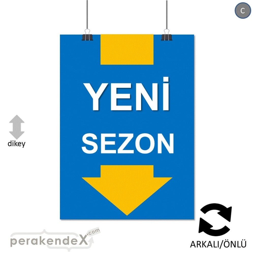 yeni sezon * SERT PLASTİK POSTER -dikdörtgen,çift yön baskı