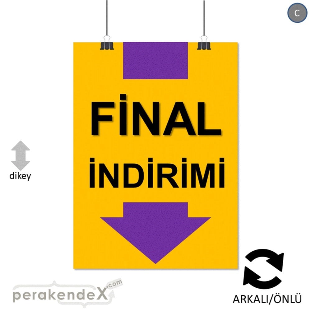final indirimi SERT PLASTİK POSTER -dikdörtgen,çift yön baskı