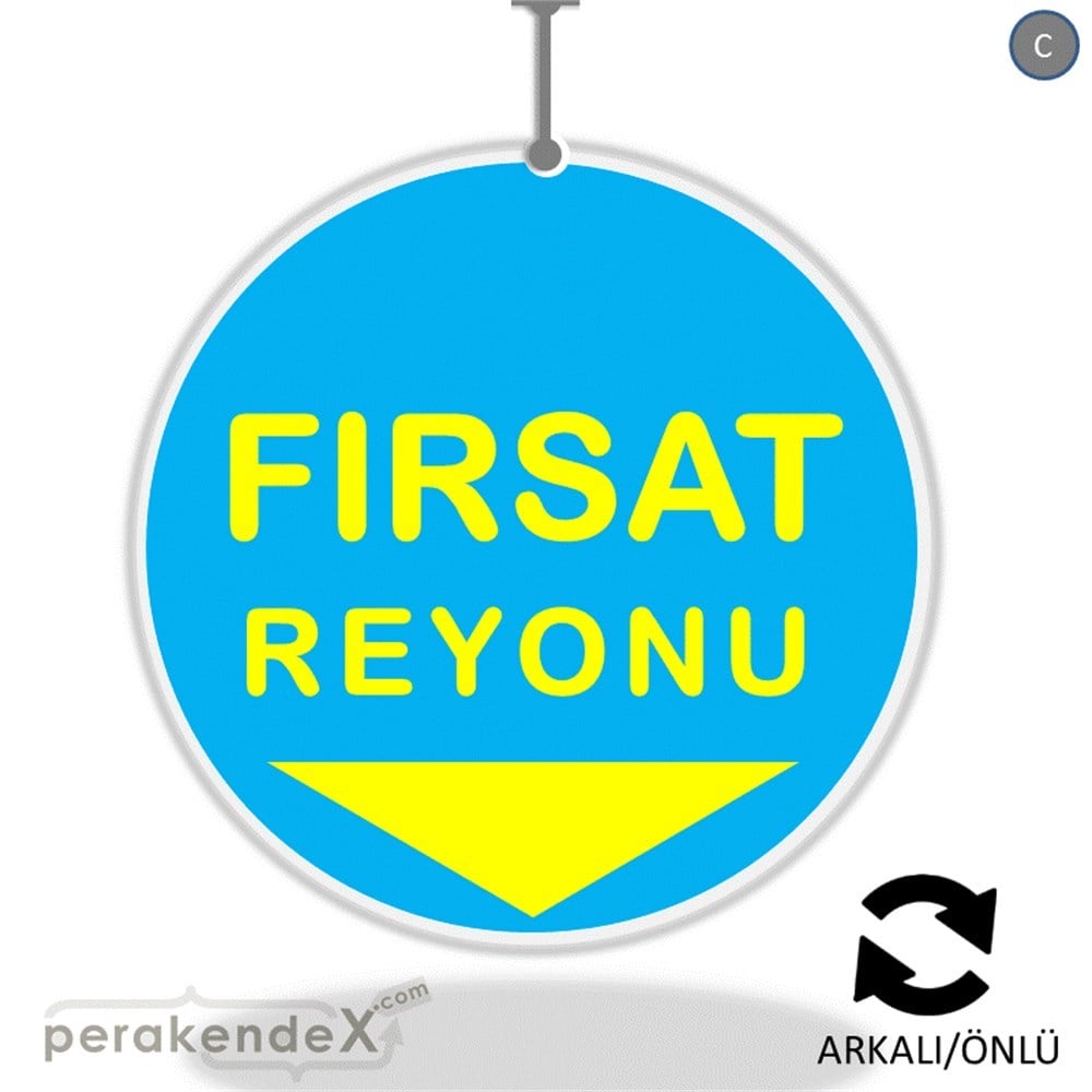 fırsat reyonu yönlendirme DÖNKARTI -oval,çift yön baskı