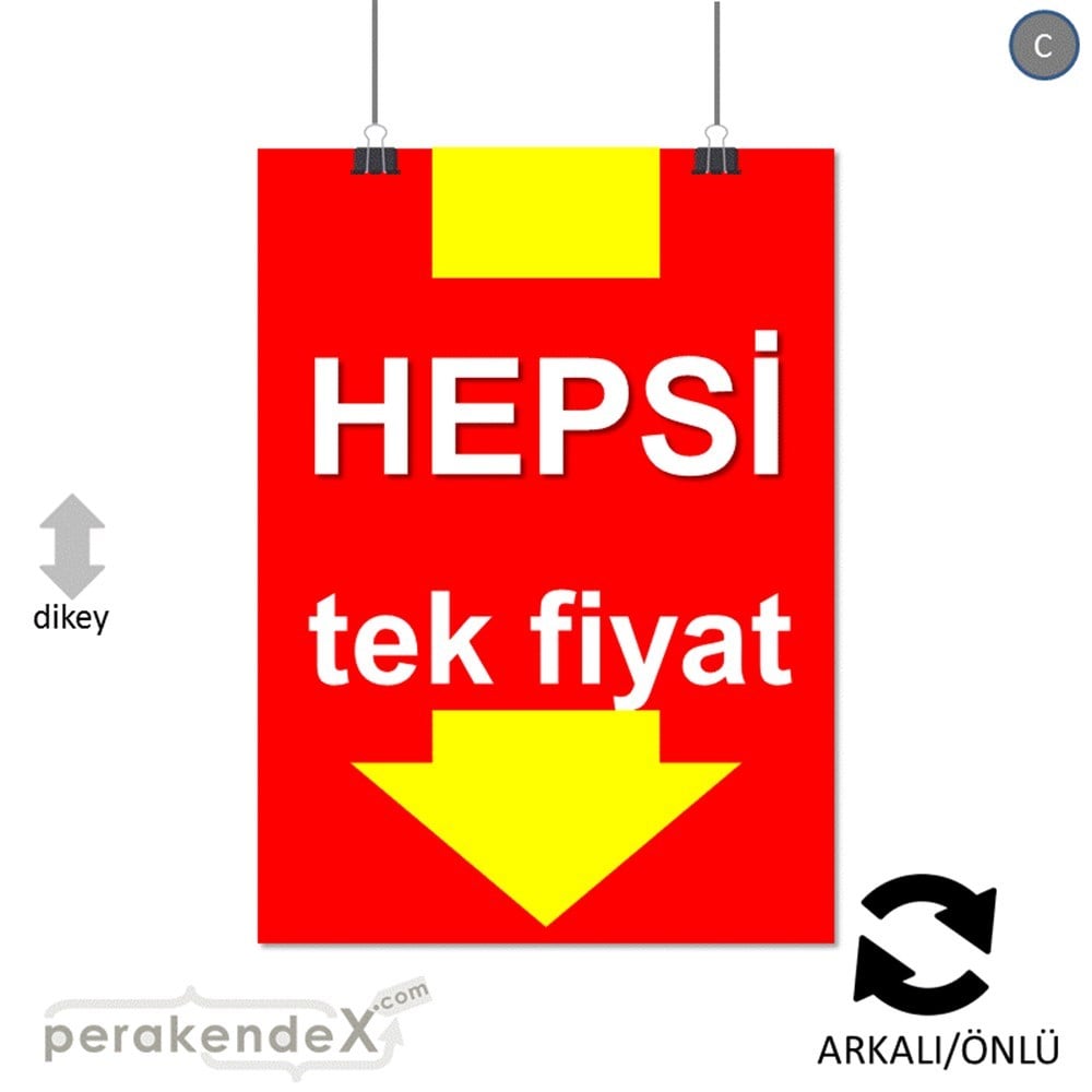hepsi tek fiyat SERT PLASTİK POSTER -dikdörtgen,çift yön baskı