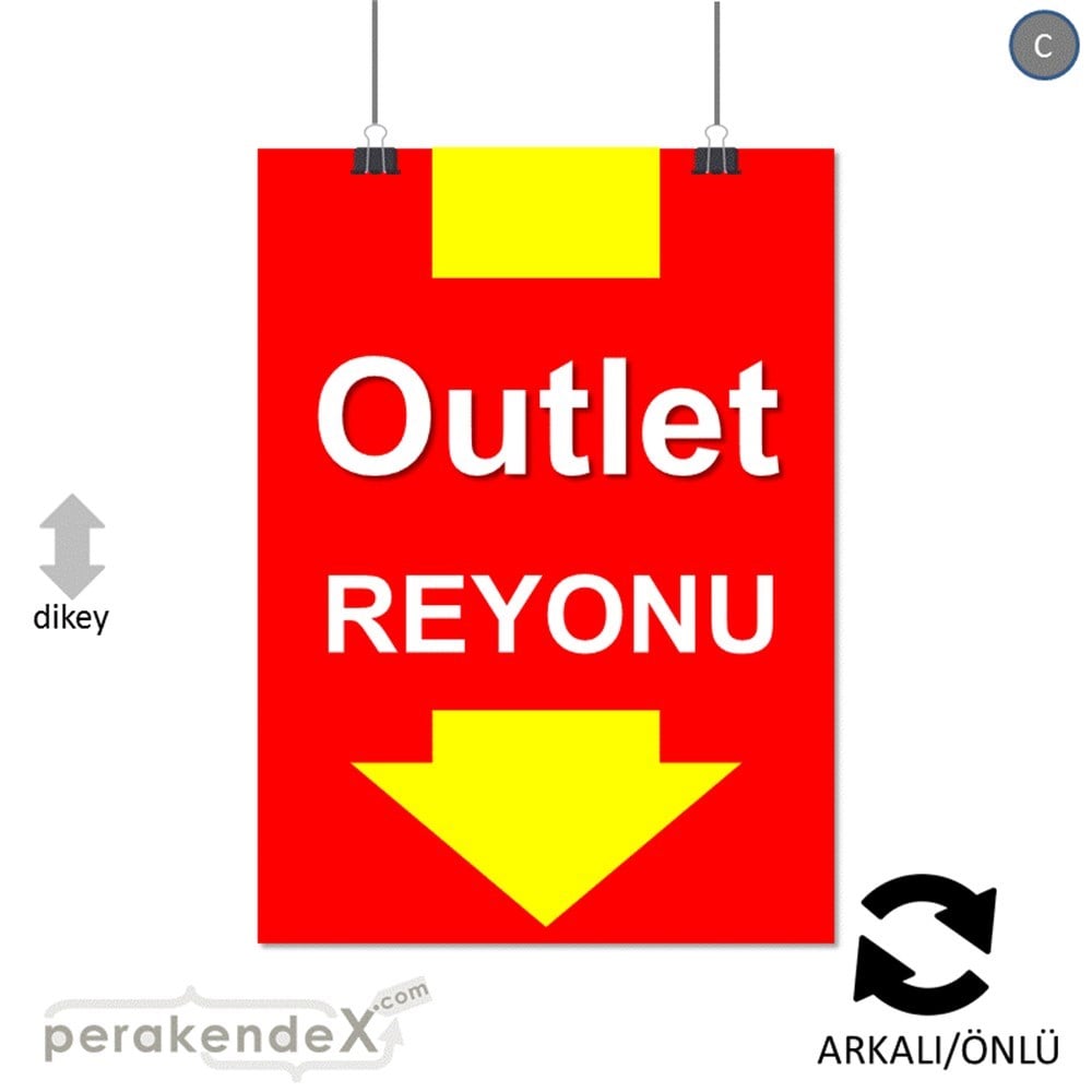outlet reyonu SERT PLASTİK POSTER -dikdörtgen,çift yön baskı