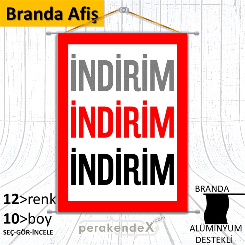 3-1X İndirim Kalın Çerçeveli BRANDA POSTER,  AFİŞ -dikdörtgen,tek yön baskı