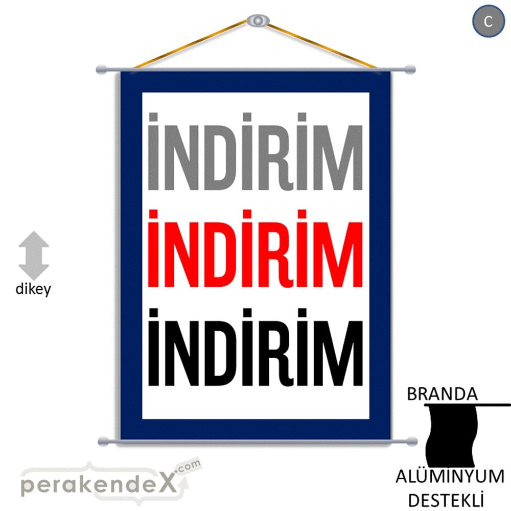 3-1X İndirim Kalın Çerçeveli BRANDA POSTER,  AFİŞ -dikdörtgen,tek yön baskı