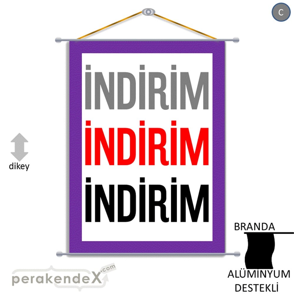 3-1X İndirim Kalın Çerçeveli BRANDA POSTER,  AFİŞ -dikdörtgen,tek yön baskı