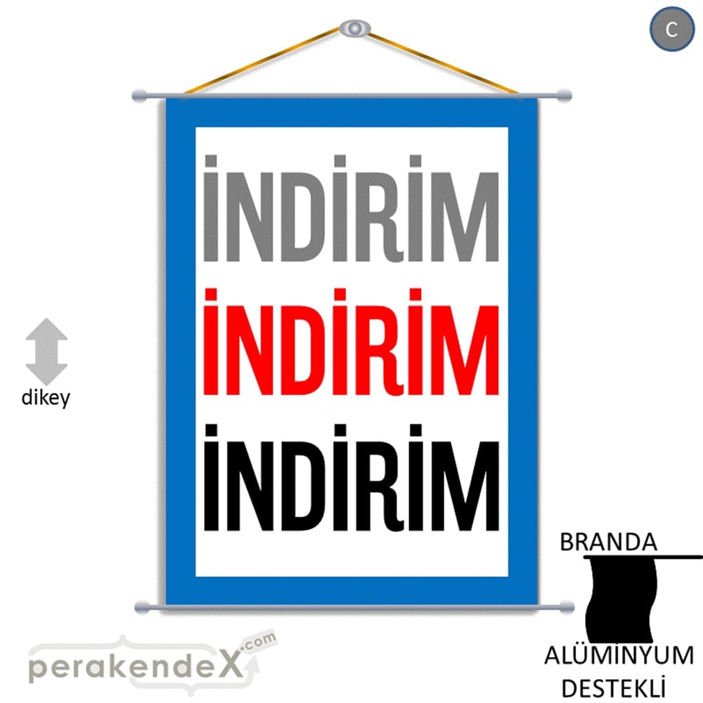 3-1X İndirim Kalın Çerçeveli BRANDA POSTER,  AFİŞ -dikdörtgen,tek yön baskı